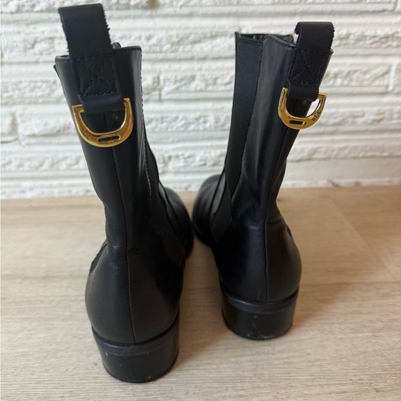 Lauren Ralph Lauren Mckenzie leather boots black minimalist classic timeless 7.5 - Picture 3 of 10
